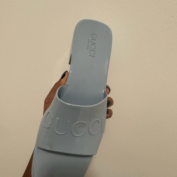 Gucci Women's Blue Slide Sandals - Picture 2 of 10
